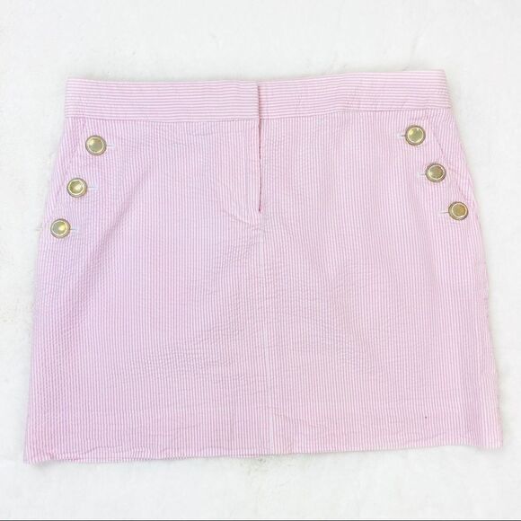 J. Crew Factory Dresses & Skirts - J. Crew Factory Seersucker Pencil Mini Skirt Pink White 6